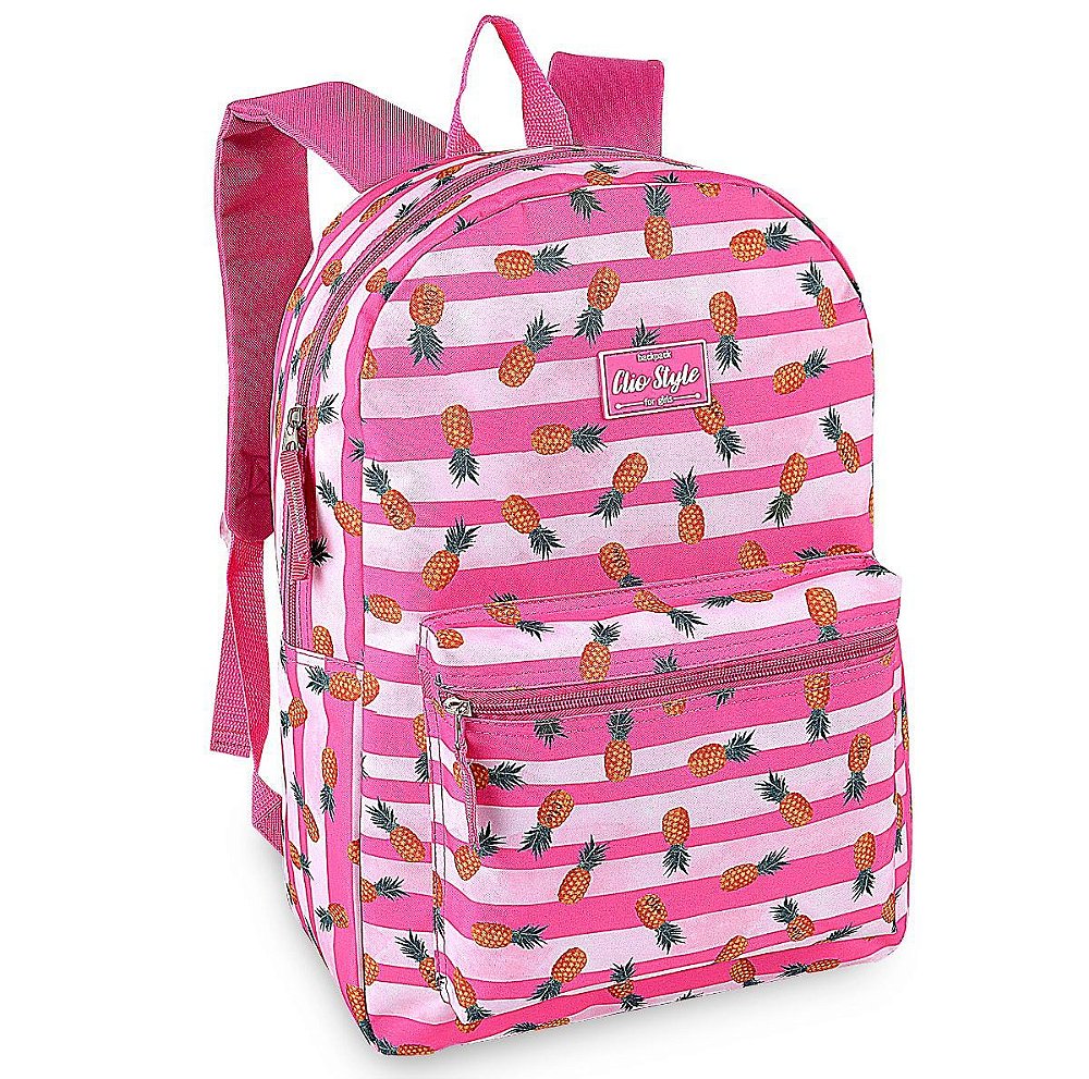 Mochila Escolar Costas Clio style Backpack Abacaxi Cor rosa - Shop Macrozao