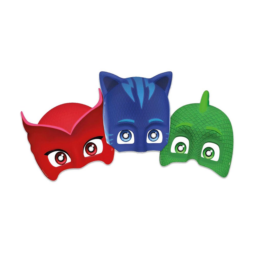 Máscara Papel Cartão Decoração Aniversário PJ Masks Regina - Shop Macrozao