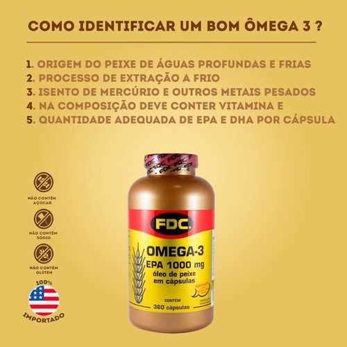 Ômega 3 EPA 1000mg Importado EUA 100 cápsulas FDC Take It Vita Shop