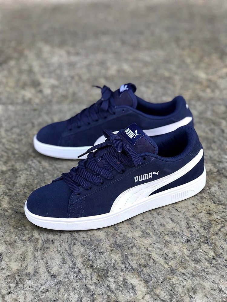 tênis puma smash v2 preto e branco