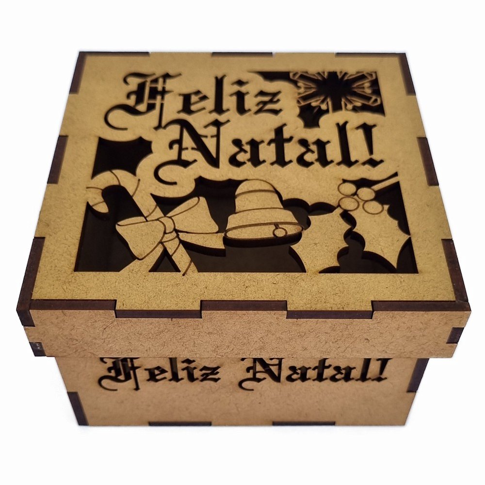 Caixa MDF Pequena (Feliz Natal) - Kit com 10 unidades - Arte na Textura - Corte e Gravação à Laser Caixa MDF Pequena (Feliz Natal) - Kit com 10 unidades - Arte na Textura - Corte e Gravação à Laser
