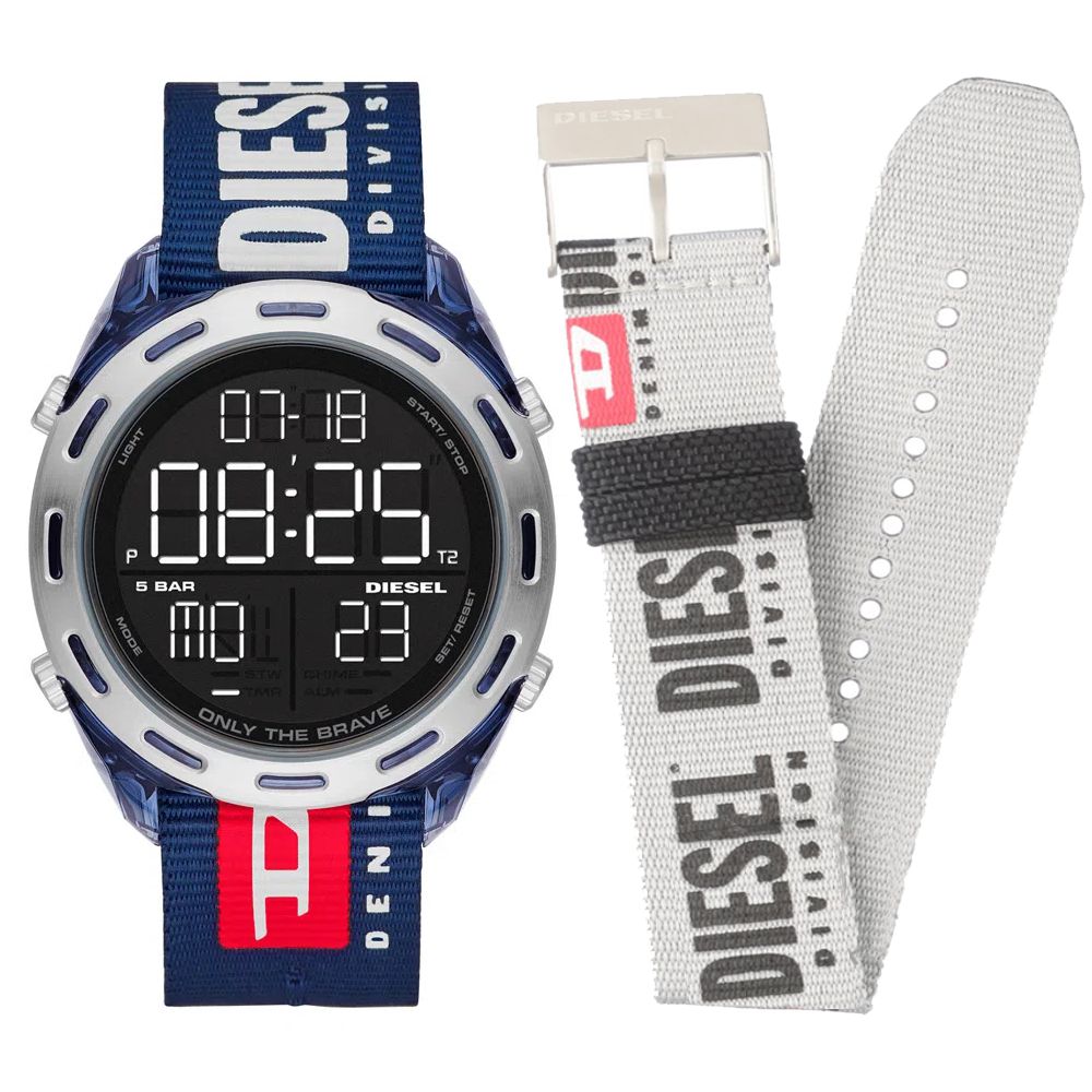 Relógio Diesel Crusher Azul + Pulseira Cinza DZ1915/8AN - Ponto Mania | O  tempo todo com você!