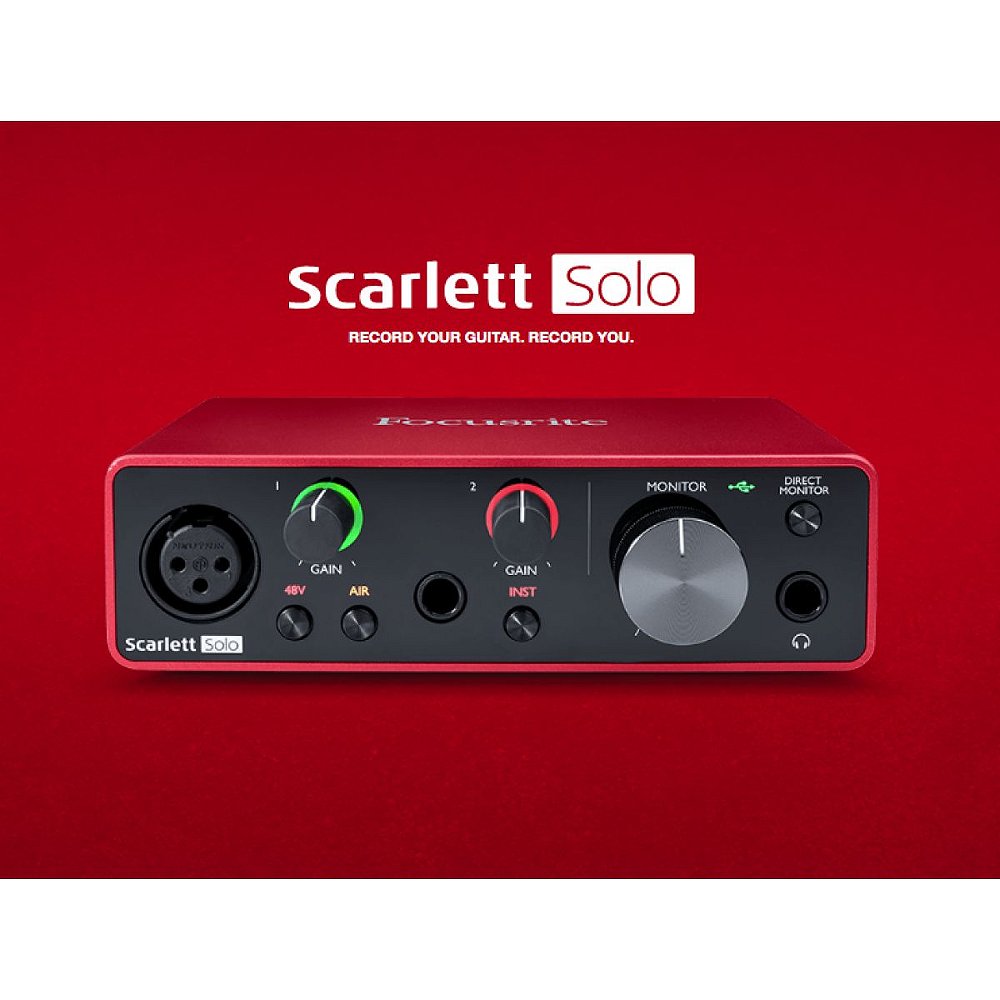 Interface De Áudio Focusrite Scarlett Solo 3 Geração Bequadro