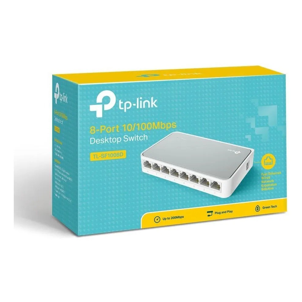 Switch 8 Portas, Tp-link, Tl-sf1008d 10/100-TL-SF1008D - Creacom