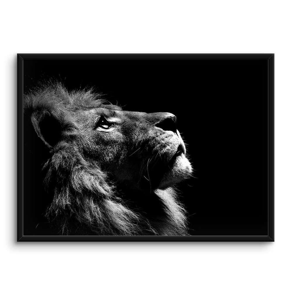 Quadro Leão de Judá - Preto e Branco - Quadros Geek