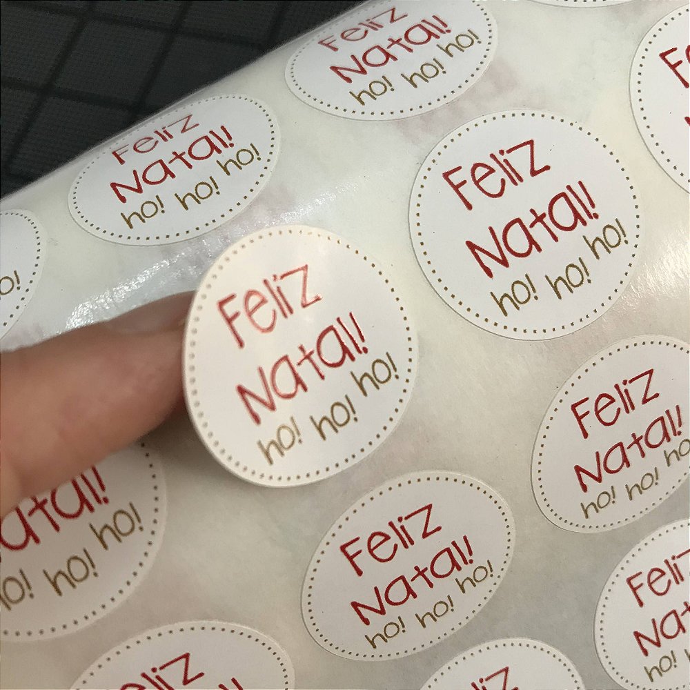 20 Mini Adesivos Feliz Natal Hohoho - Papelaria Personalizada e Embalagens  Criativas | Louise Machado Designs