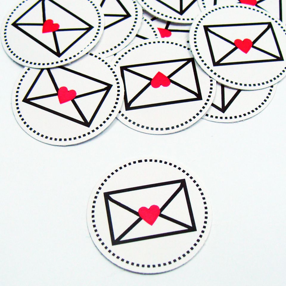 Mini Adesivo Envelope Coração - Papelaria Personalizada e Embalagens ...