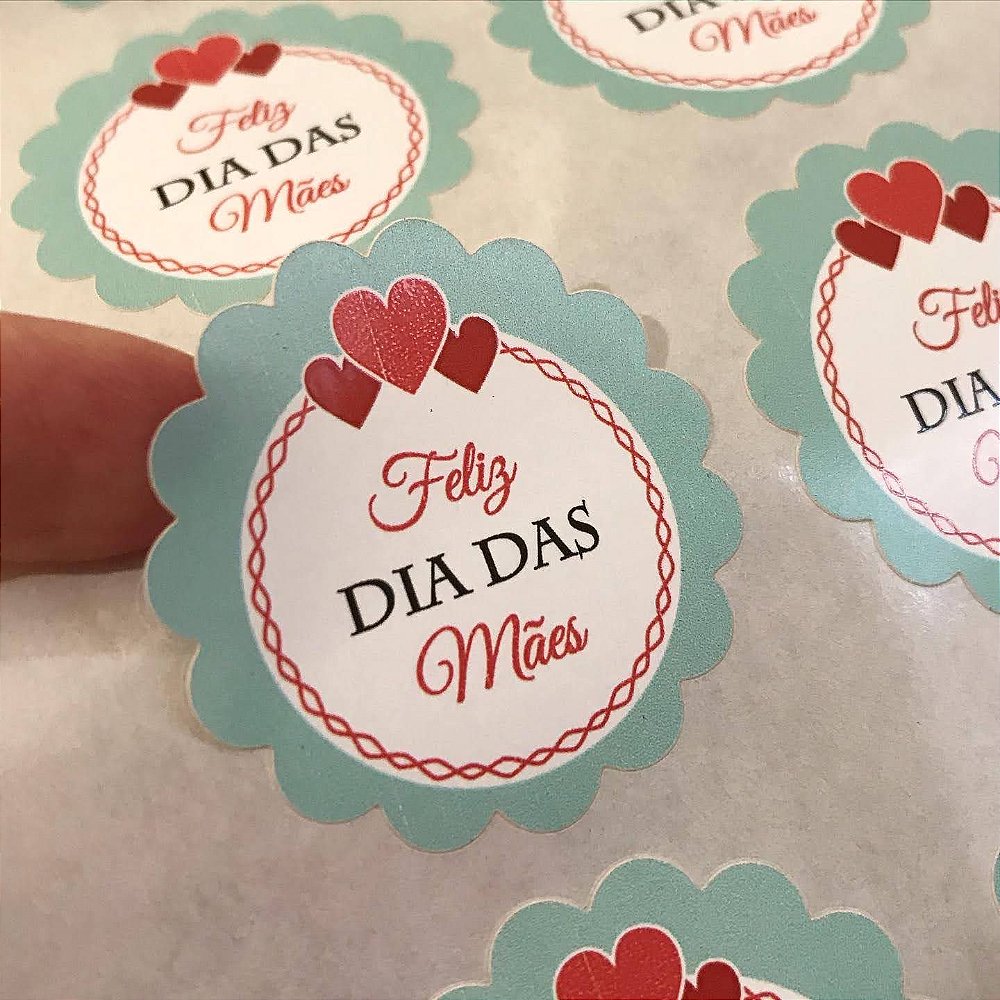 20 | 50 Adesivos Florzinha Feliz Dia das Mães - Papelaria Personalizada ...