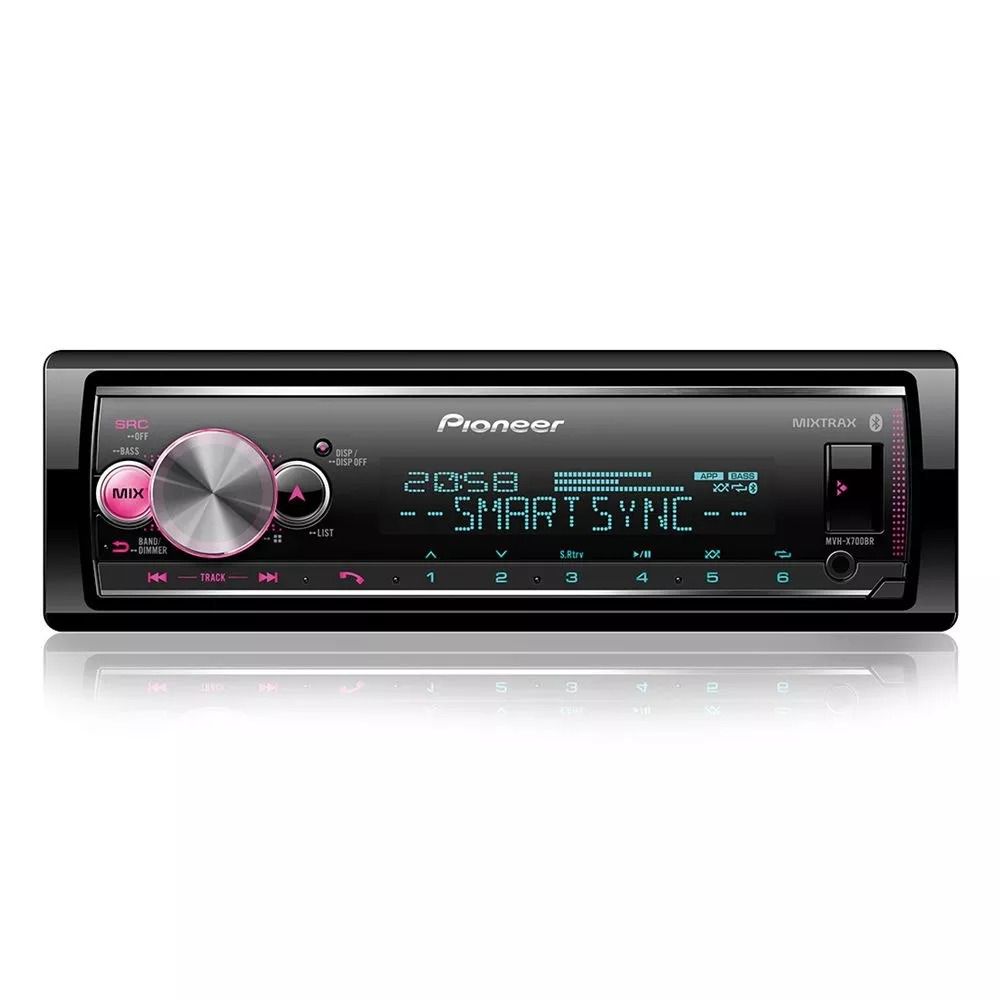 Rádio Automotivo Pioneer MVHX7000BR USB AUX Bluetooth MP3 Player 1 Din