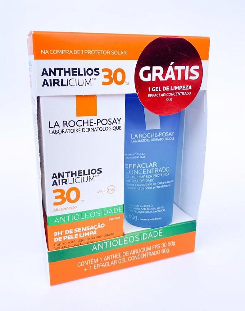 Promo Pack - Anthelios Airlicium FPS 30 + Effaclar Concentrado - Protetor  Solar Facial 50ml e Sabonete Concentrado 40g - Fresh Cosméticos