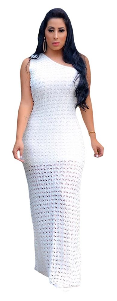 vestido longo manga unica