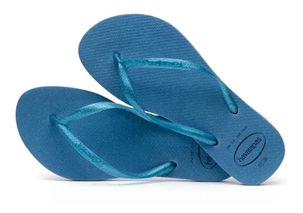 chinelo havaianas azul feminino