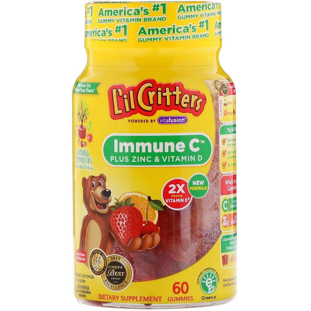 Lil Critters- Vitamina C, D E Zinco Importado Infantil 60 gomas - BABY LAY
