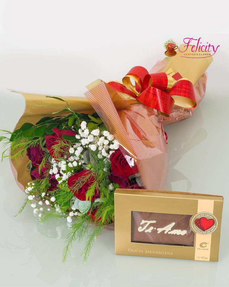 Buquê 6 Rosas & Chocolate - Felicity Cestas - Felicity Cestas