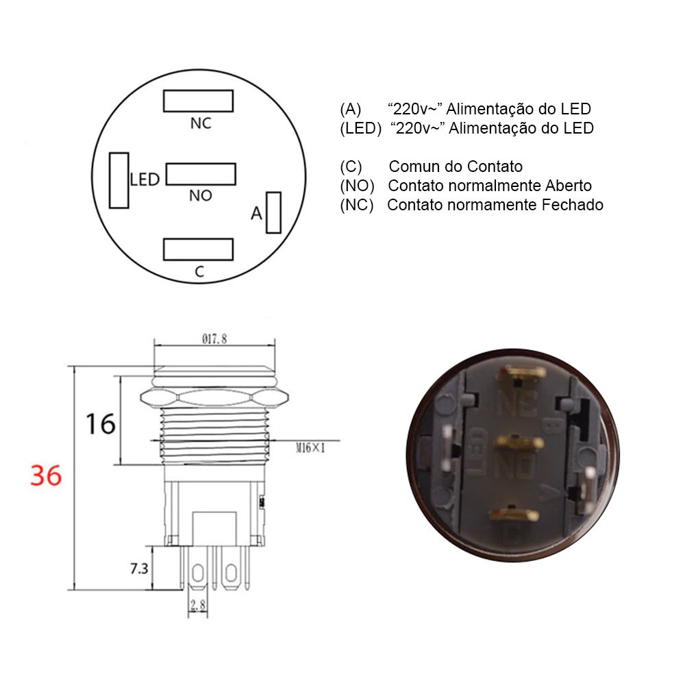 RUNCCI YUN 20pcs 7mm Precablato Momentaneo Mini Pulsante 3V 6V 12V 24V - Foto 4