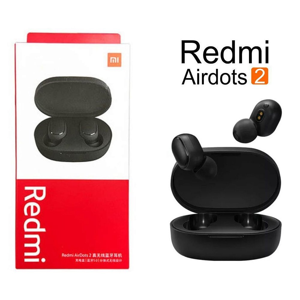 Fone de Ouvido Bluetooth Sem fio Xiaomi Redmi AirDots 2 Preto - Loja  PRODIGIUM