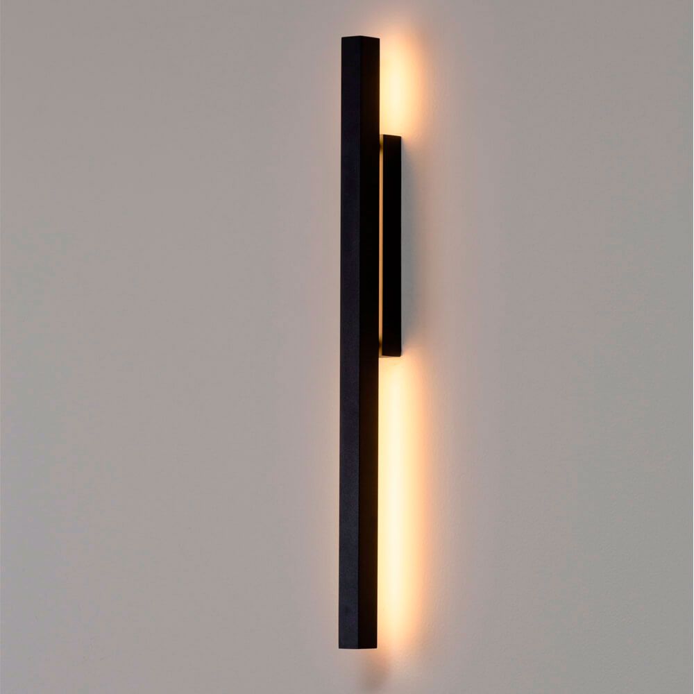 Arandela Fit 58x6x2,0cm Preto com Led Integrado 16w 3000k Bivolt Shopping dos Lustres