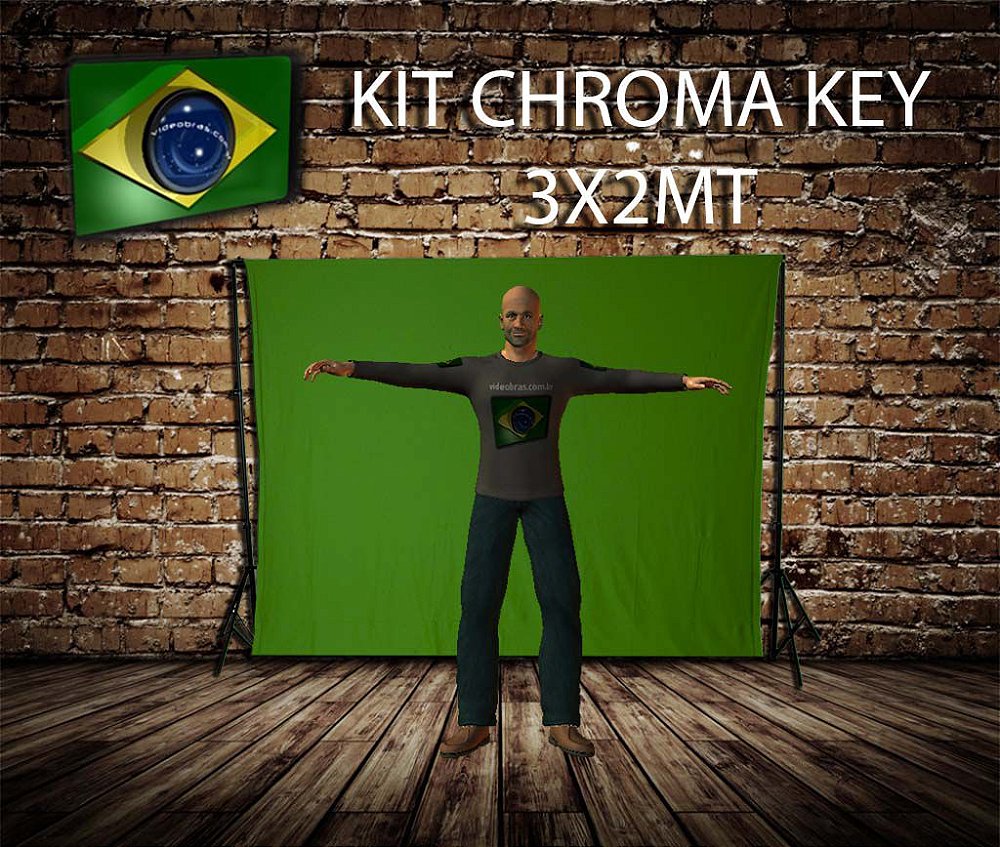 Kit Tela Chroma Key 3X2m Verde