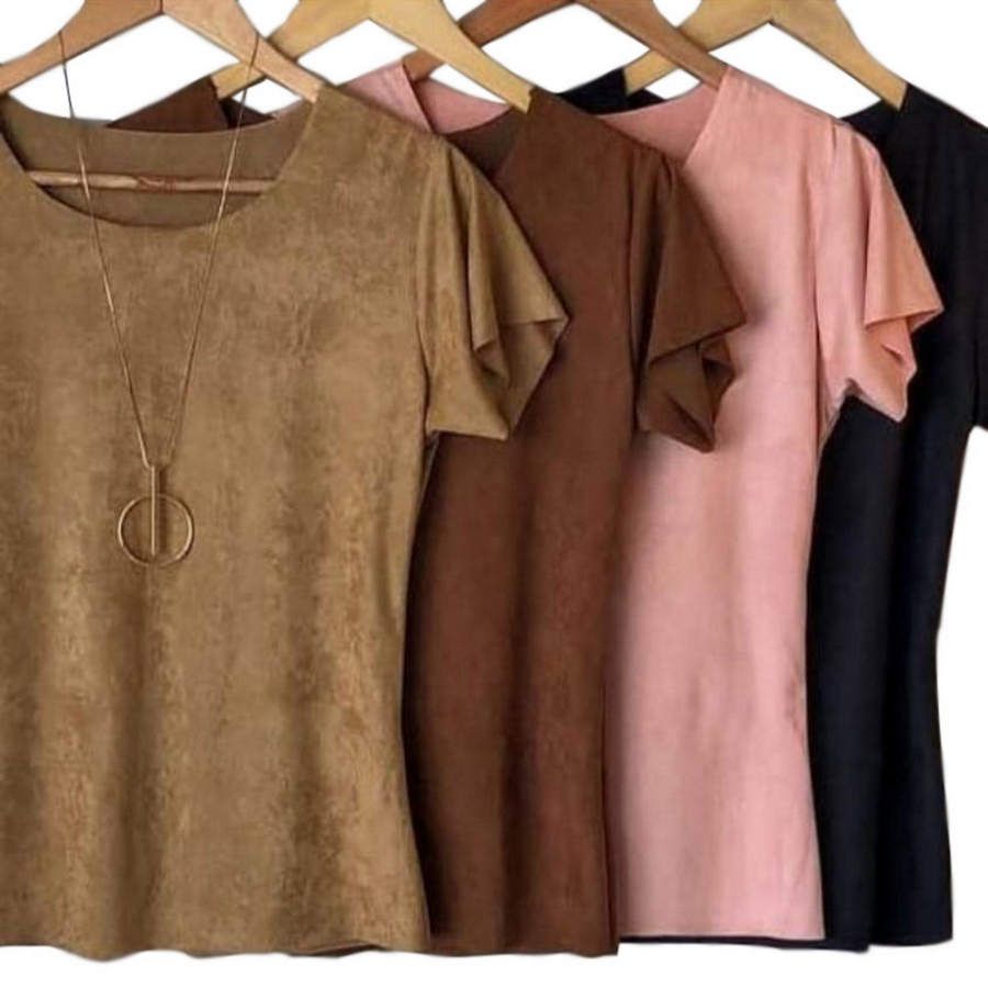blusa suede atacado