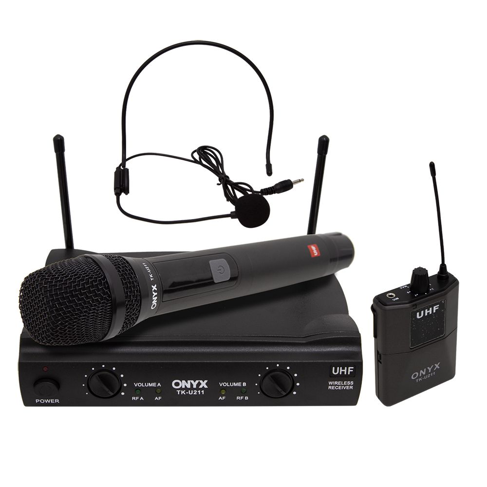 Microfone sem Fio Duplo Mão e Headset TK U211 UHF Onyx - Samba Instrumentos  Musicais