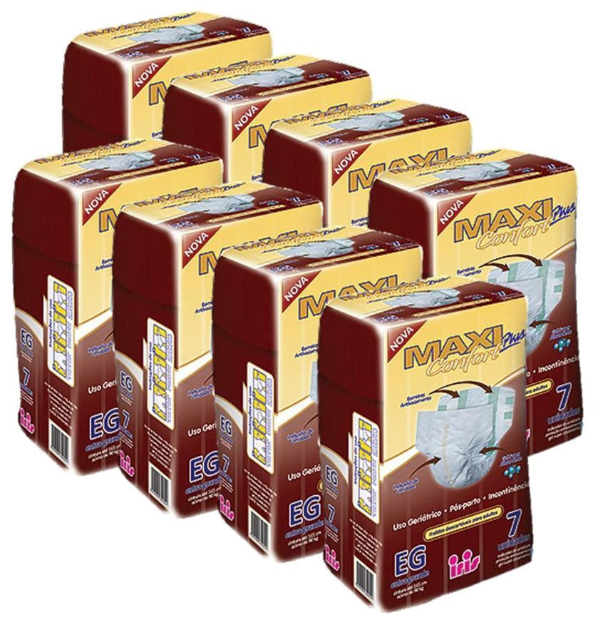 KIT 8 PACOTES FRALDA GERIATRICA MAXI CONFORT EG - 56 FRALDAS - Trief Medical