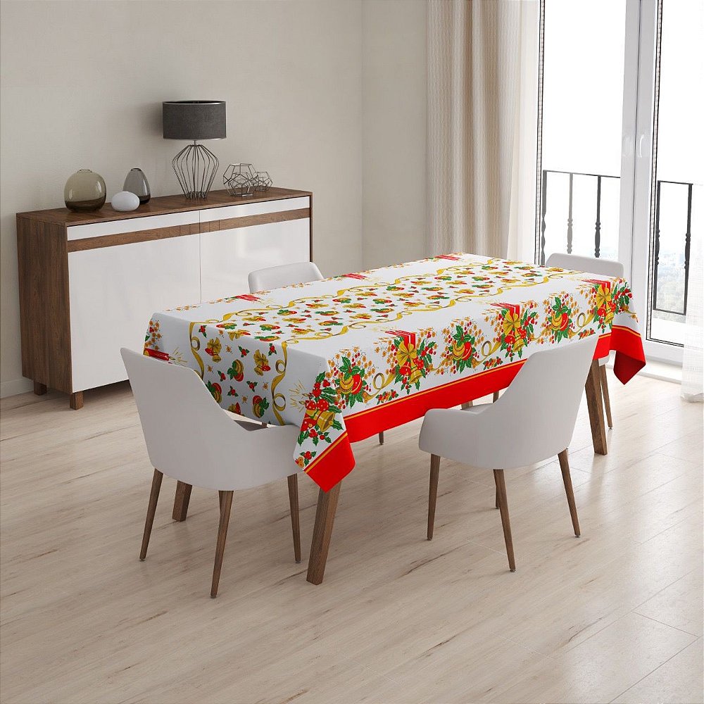 Toalha de Mesa . Natal Retangular 2,95x1,35m - RDC Comercial Toalha de Mesa . Natal Retangular 2,95x1,35m - RDC Comercial