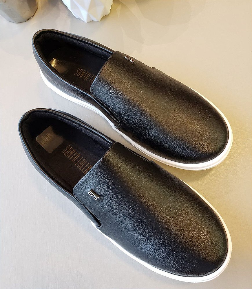 Tênis Santa Lolla Slip on New Pele Preto - Euphoria Acessórios