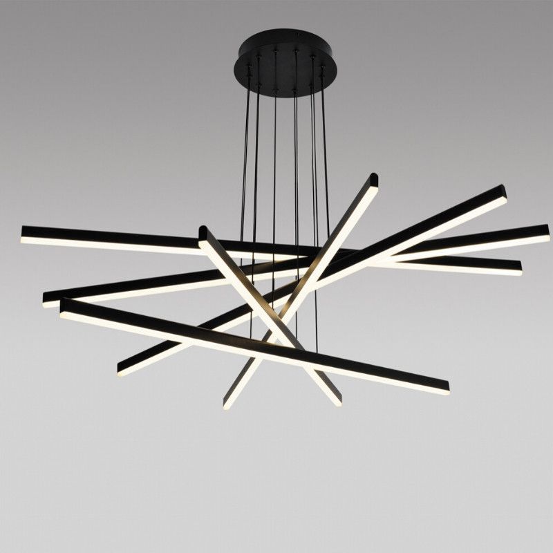 Pendente + Luz FLAT LINE PE-097-96.27PF Preto Susp / Imponencia