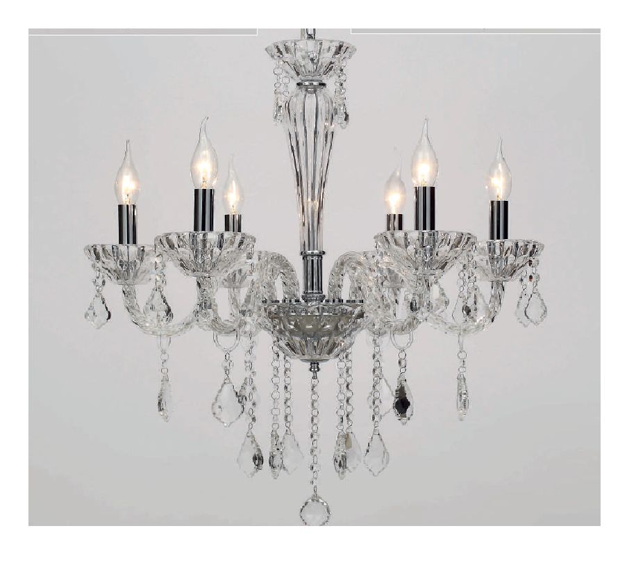 Lustre Star Lux KL8022-6 TRANSPARENTE Candelabro M / Ofertas - Lighting