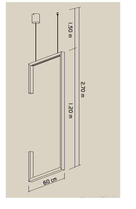 Pendente Metal Domado 5876 KELLUA Retangular Mode / Clicar Aqui