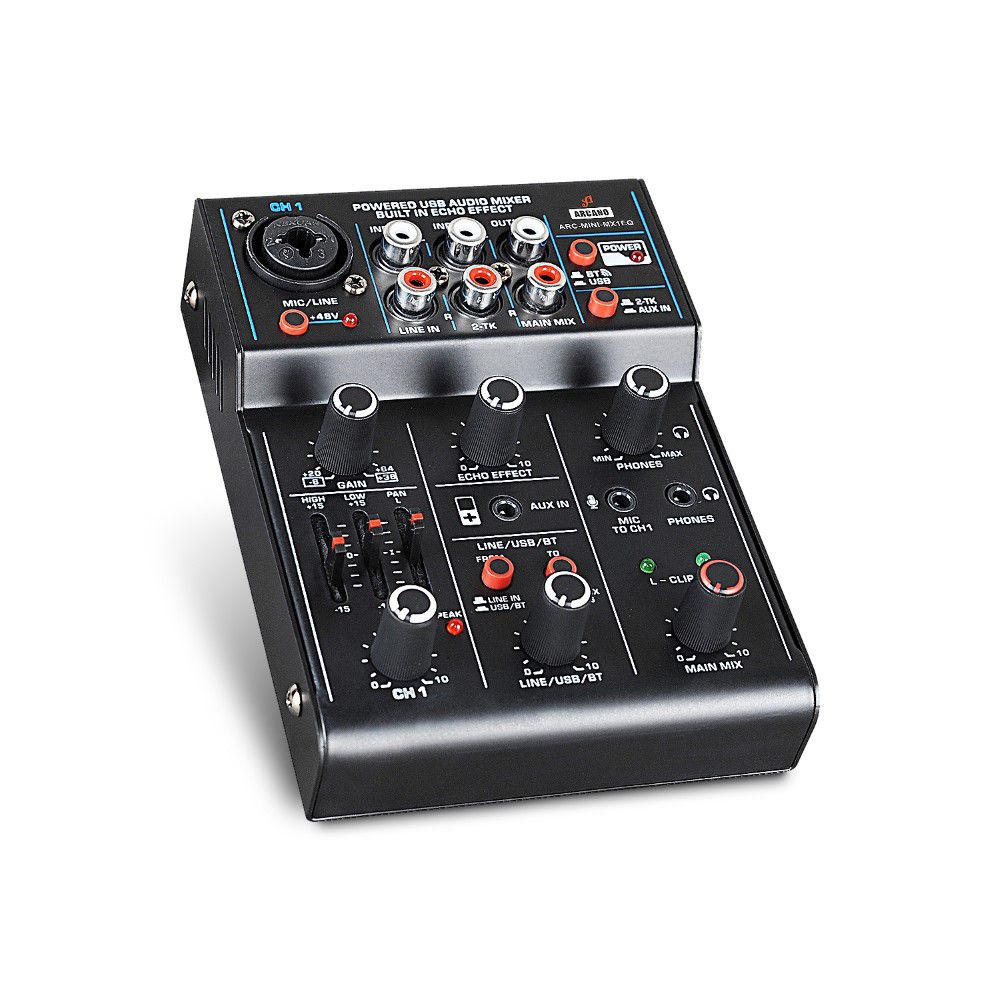 Mini mixer com EQ e interface USB Arcano ARCMINIMX1EQ Rede Discovery O portal do músico