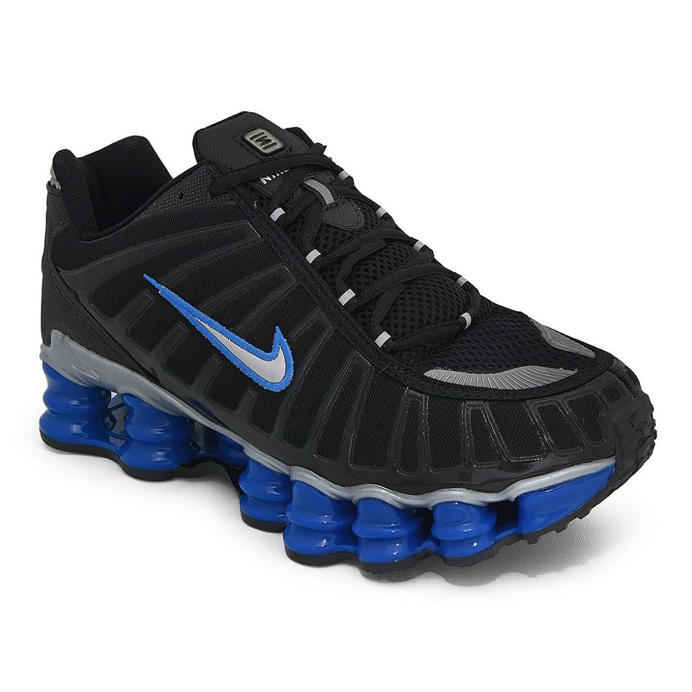 Tênis Nike Shox TLX 12 Molas Refletivo Preto e Azul - Rover Shoes