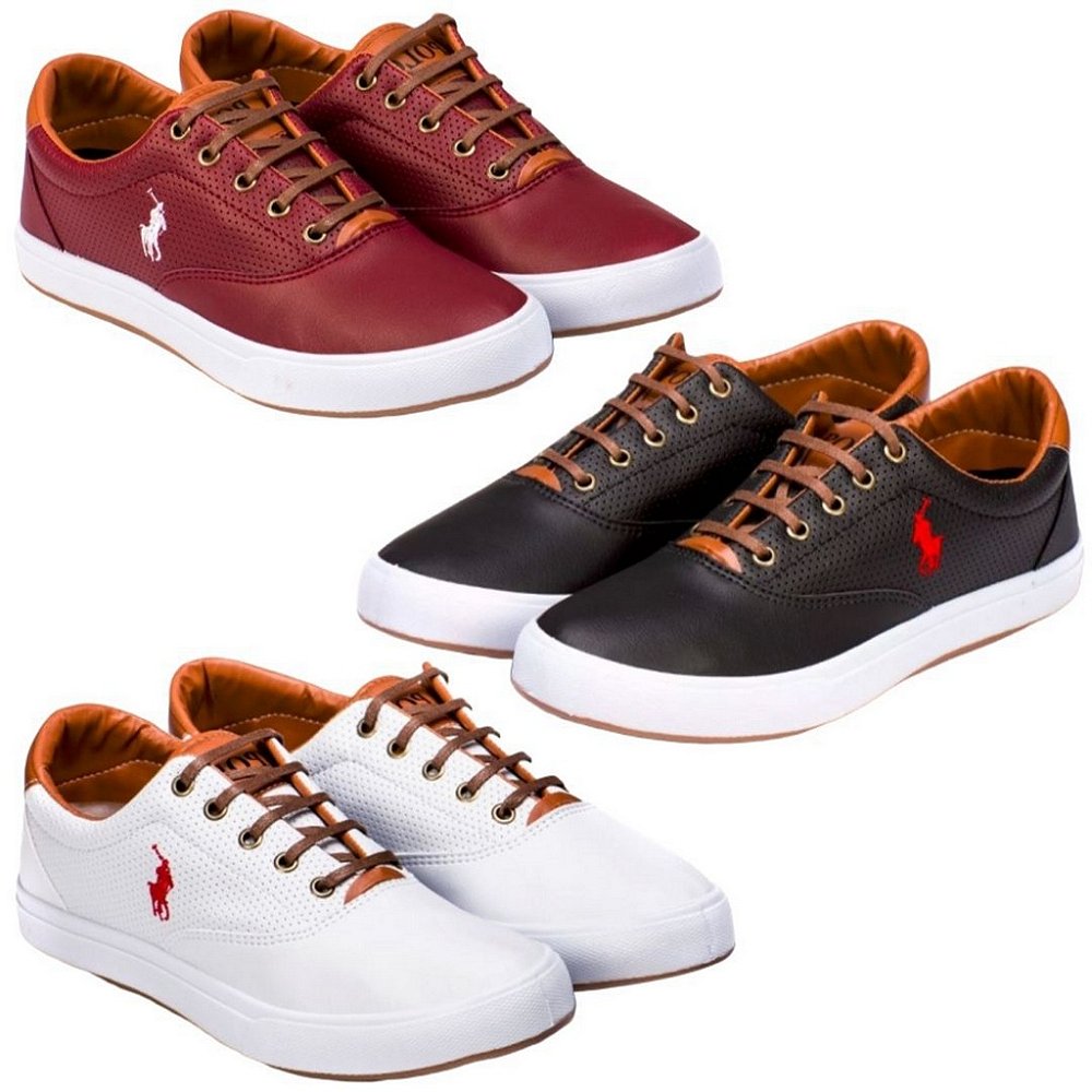 tenis polo preto e branco