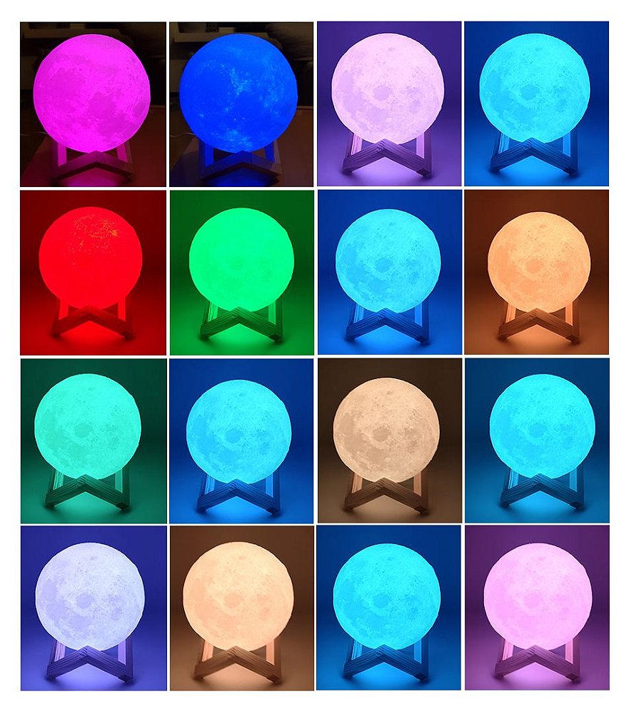 Luminária Lua Led Rgb Com Controle 83206 YDTECH