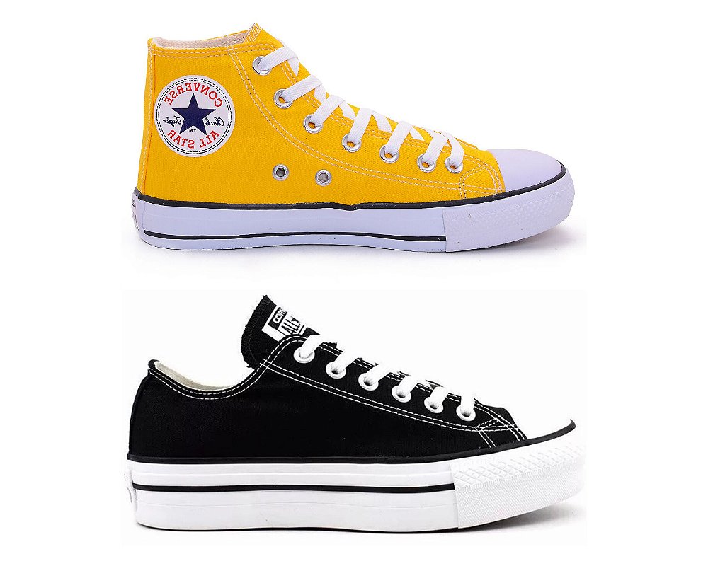 converse plataforma amarelo