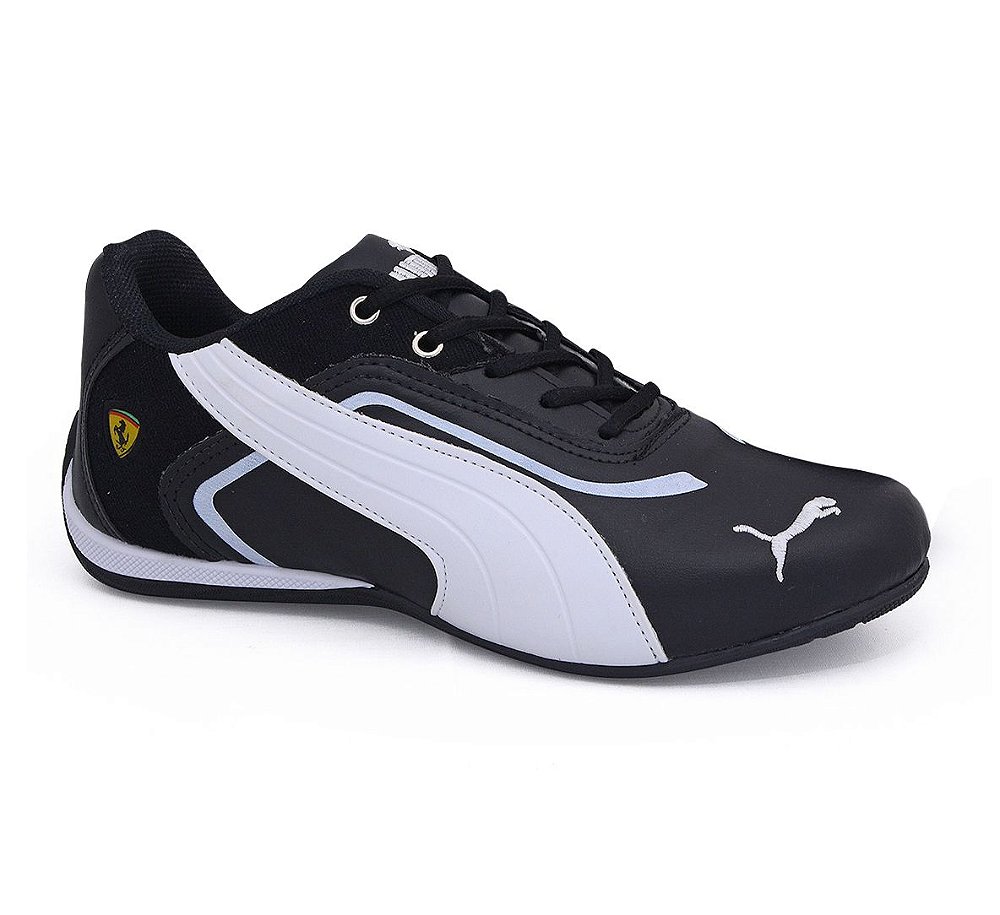 Tênis Puma Ferrari New Clássico Preto Branco - I-Run Shoes | Sports