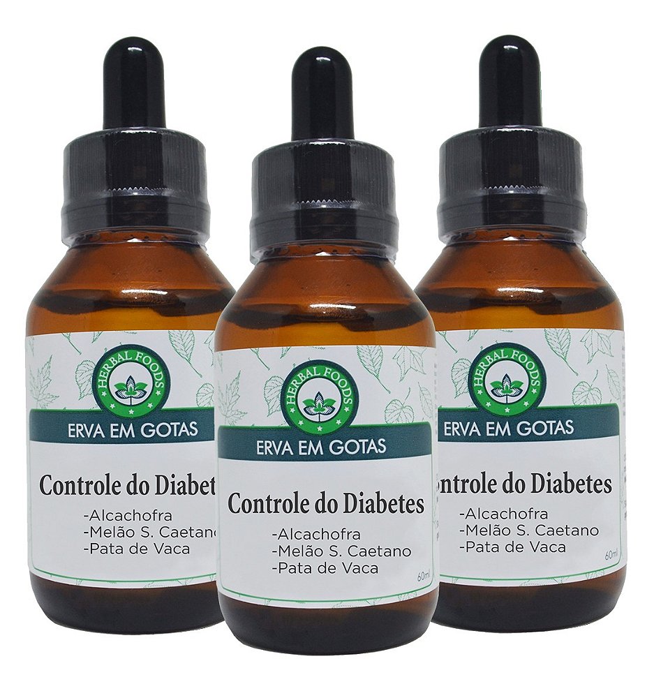 3 Extratos Compostos Controle do Diabetes 60ml Herbal Foods
