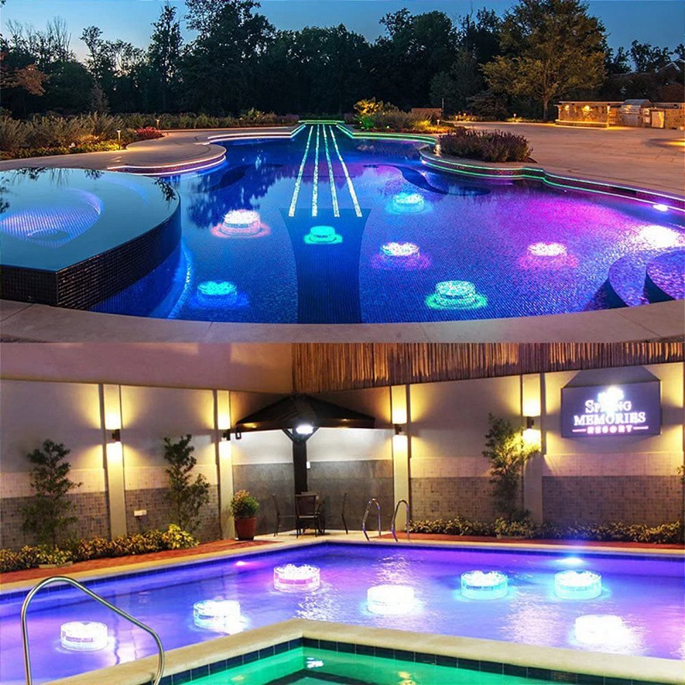Luminária Led RGB Com Cores Submersível Subaquática Úmido Para Piscina