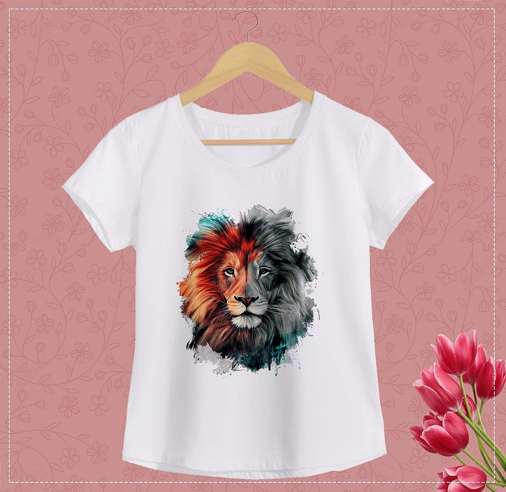 T shirt leão feminina Clearance