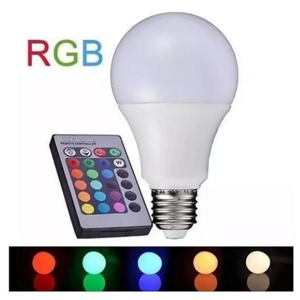 LAMPADA LED RGB C/CONTROLE 5W A60 TB-0287 - Sua Loja de LED na Internet