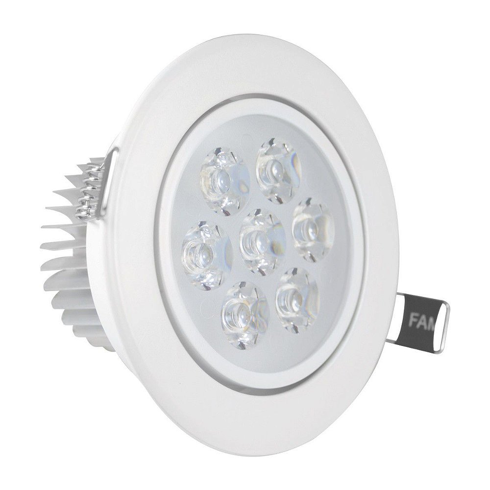 Spot LED 7w SMD Embutir Redondo Direcionável Branco Frio 6000k - Sua