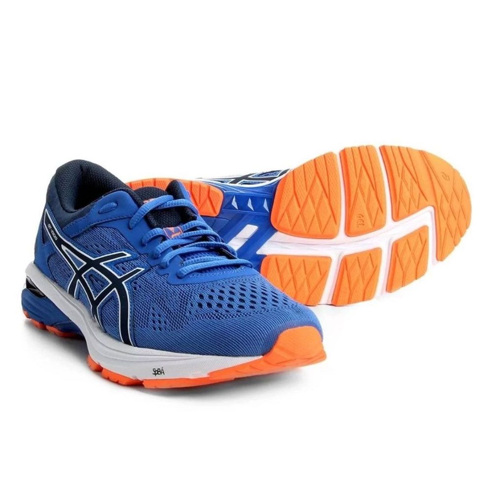 asics azul e laranja