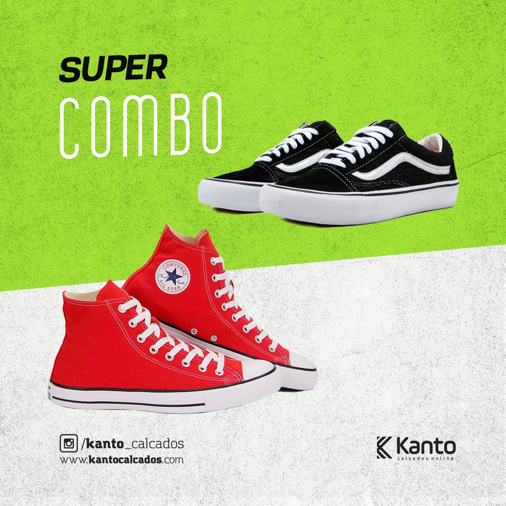 Super Combo Vans + All Star Vermelho - Online Shoes