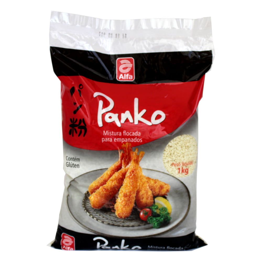 Farinha Panko Mistura Flocada Para Empanar 1kg Alfa Three Foods