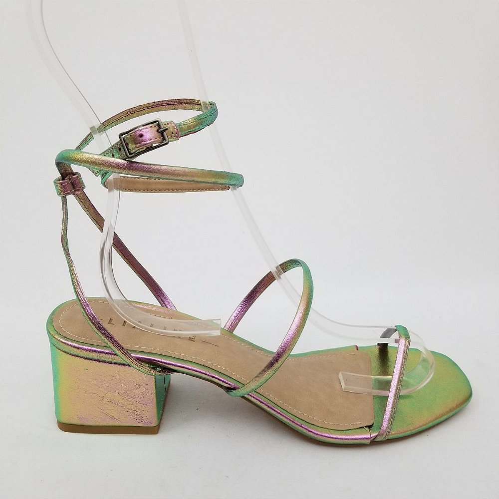 sandalia lia line salto grosso