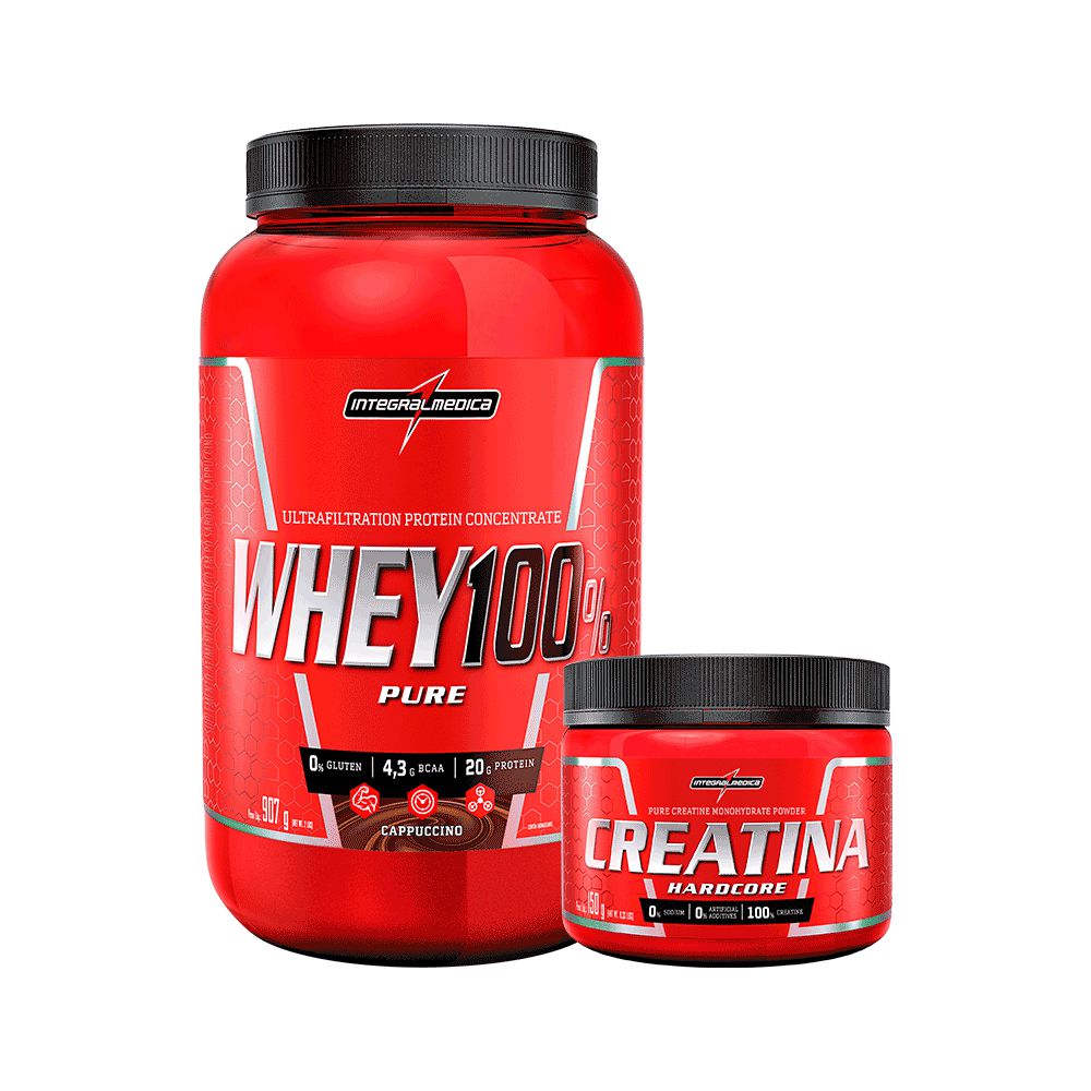 Combo Whey 900g + Creatina 300g Integral Medica Mundo Form Suplementos