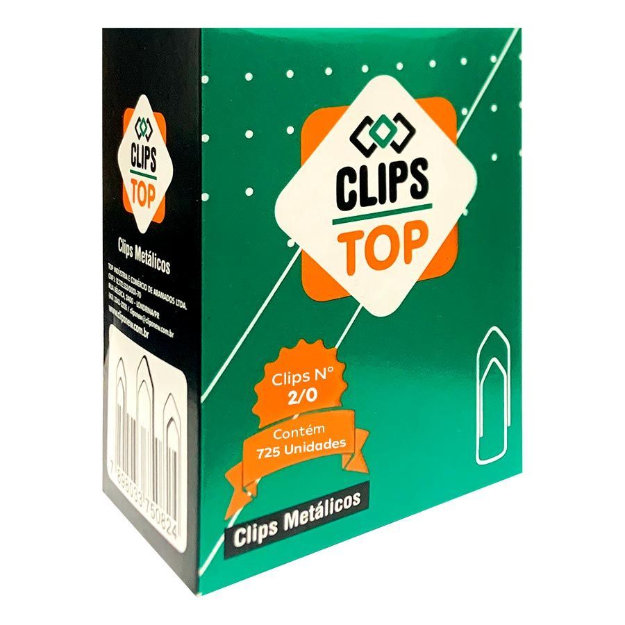 Clips Galvanizado Top Número 2/0 Caixa Com 725 Unidades R.242