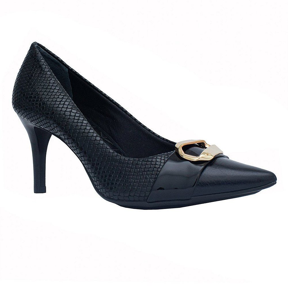 scarpin de couro preto