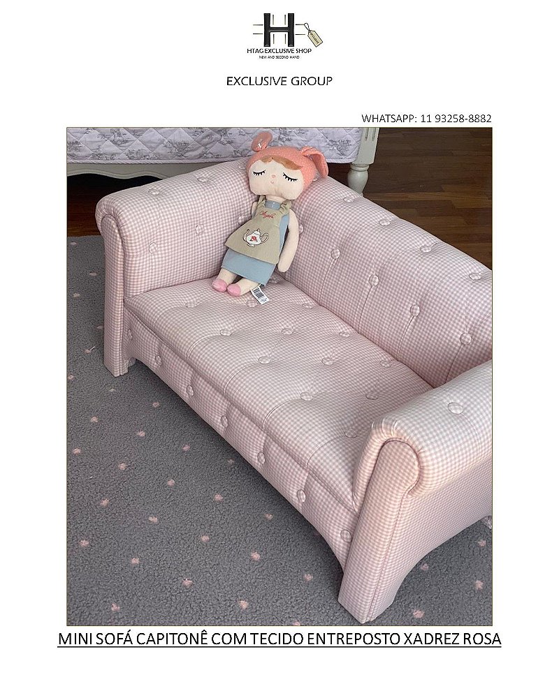 Mini Sofa Com Tecido Entreposto Xadrez Rosa Bebe Htag Exclusive Shop New Second Hand