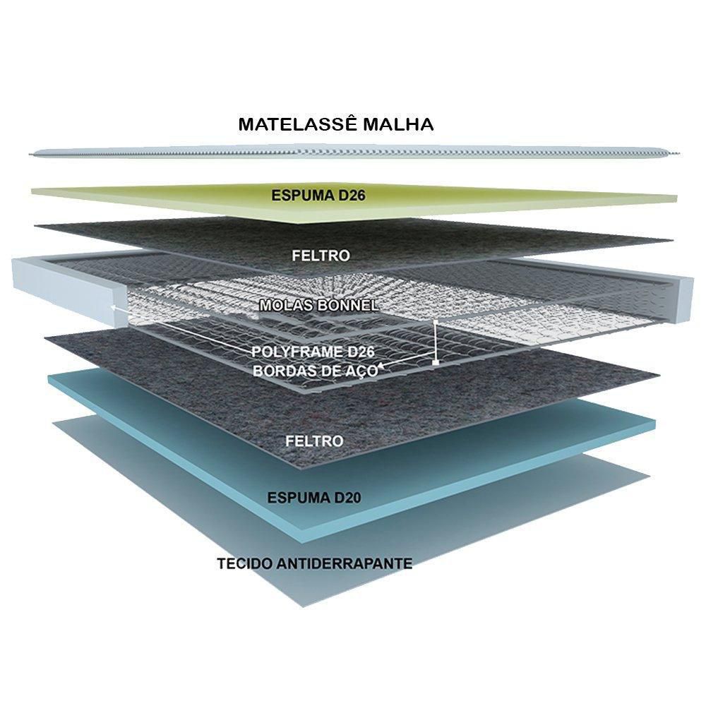 COLCHÃO SOLTEIRO GAZIN MARIO 88X188X26 MOLAS BONNEL ./AZUL OCEANO